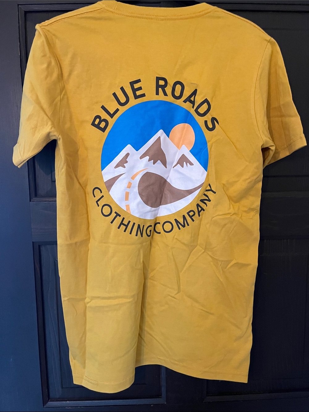 New Blue Roads Clothing Company Graphic Organic Cotton Tee - Mustard Yellow